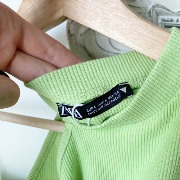 Zara Asymmetrical Ribbed Cutout Crop Top - Picture 5 of 10